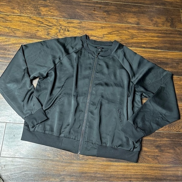 Torrid Black Faux Velour Bomber Jacket - Picture 1 of 4